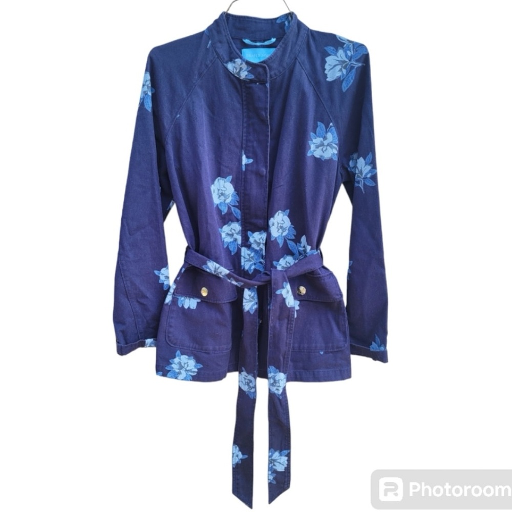Draper James Floral Field Zip Utility Snap Tie Jacket